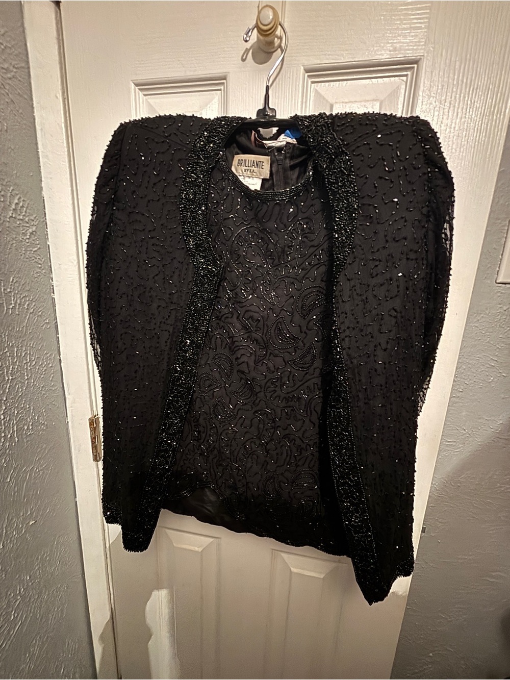Brilliante Black Beaded Women's Sweater And beaded blazer Jacket size P/XL